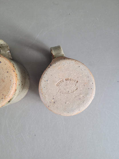 Ensemble tasses + assiette en Grès Migeon La Borne - Ref 409