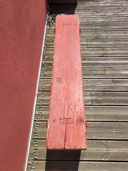 Banc ancien en bois peint en rouge - Ref 1261