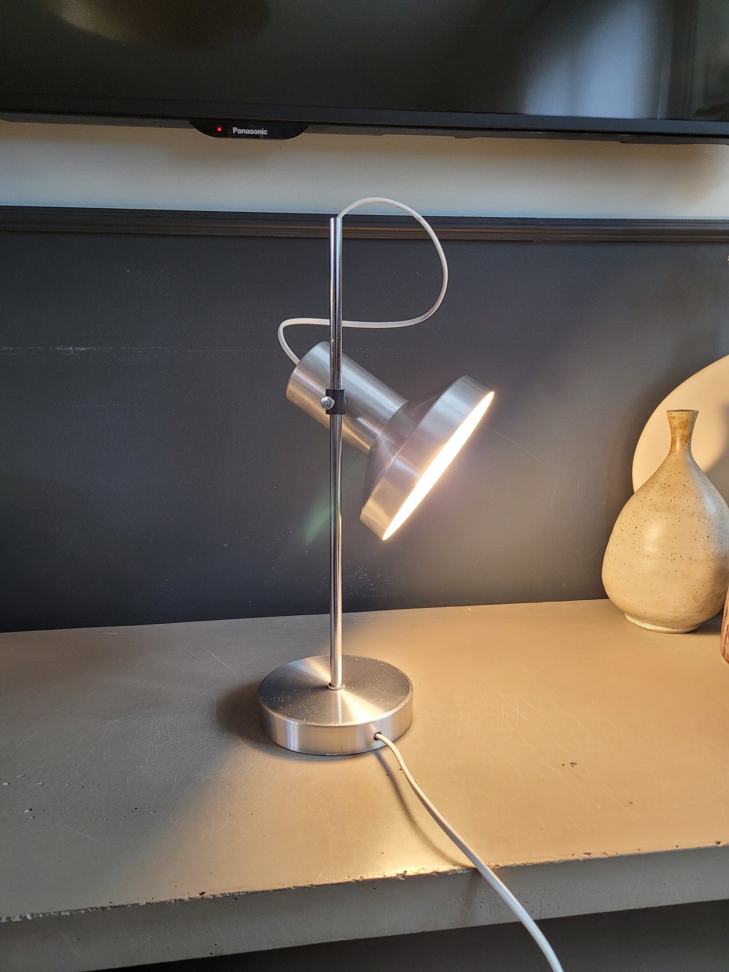 Lampe de bureau orientable vintage en aluminium - Ref 685