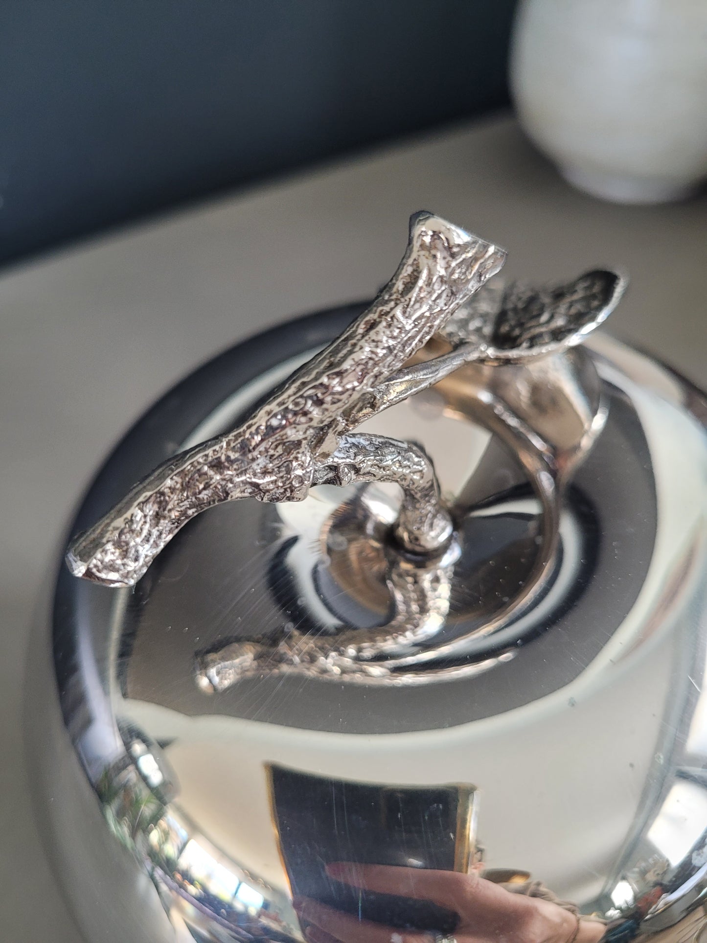 Seau à glace pomme en métal argenté- Ref 586