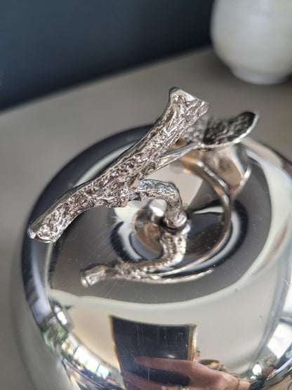 Seau à glace pomme en métal argenté- Ref 586