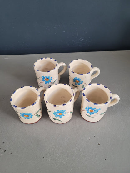 5 tasses en céramique émaillée  - Ref 524