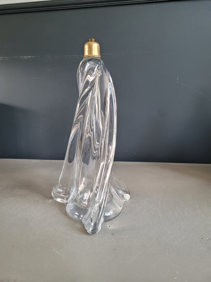 Pied de lampe ancien en cristal- Ref 301
