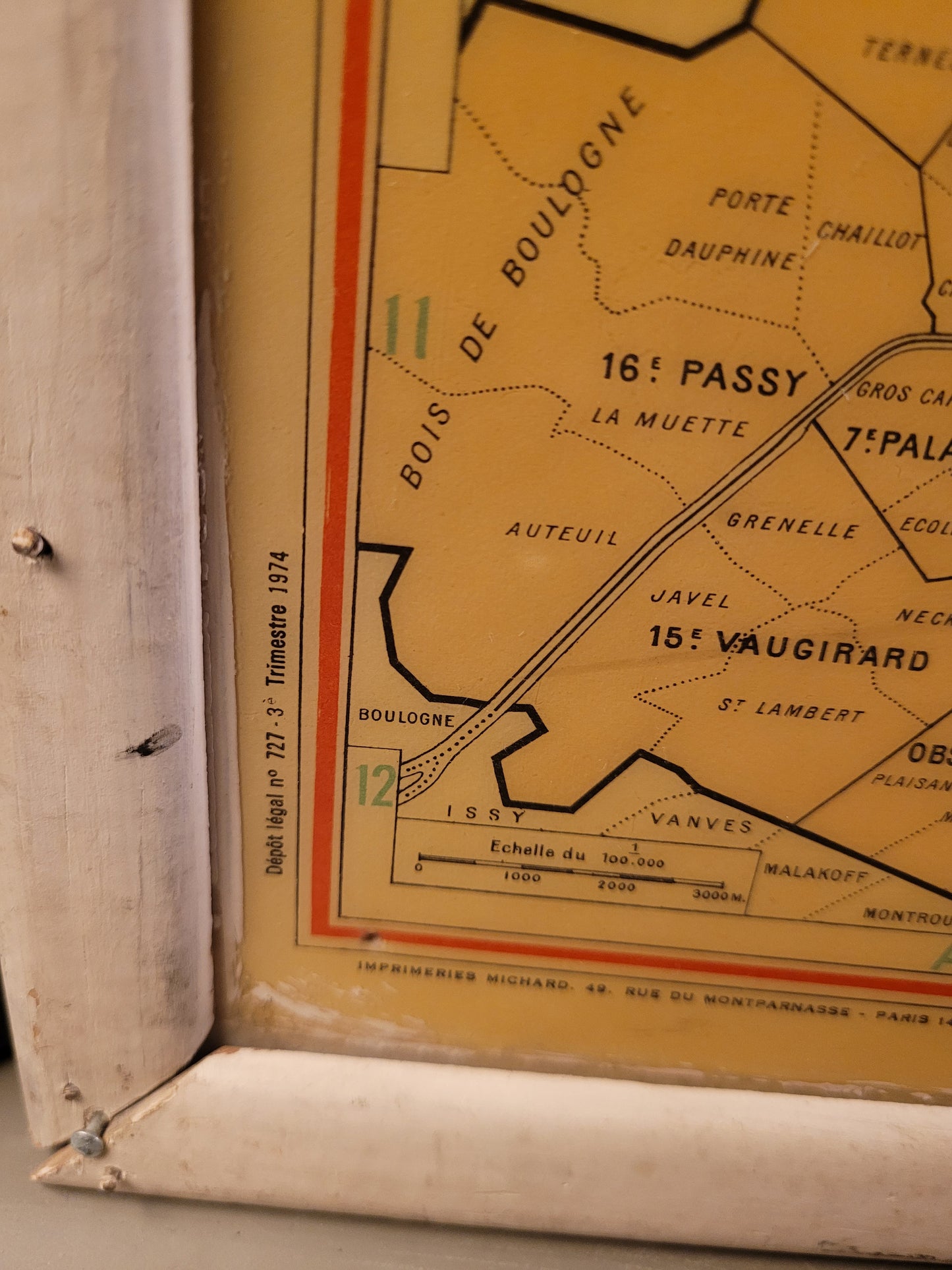 Plan de Paris mural de 1974 - Cartes Taride - Ref 626