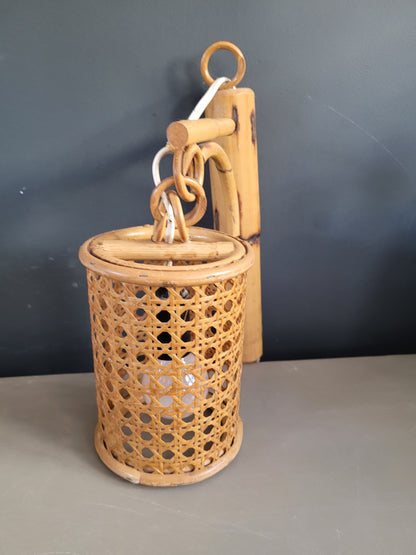 Applique vintage en bambou et cannage - Ref 878