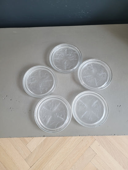 Lot de 5 dessous de bouteilles en verre - Ref 393