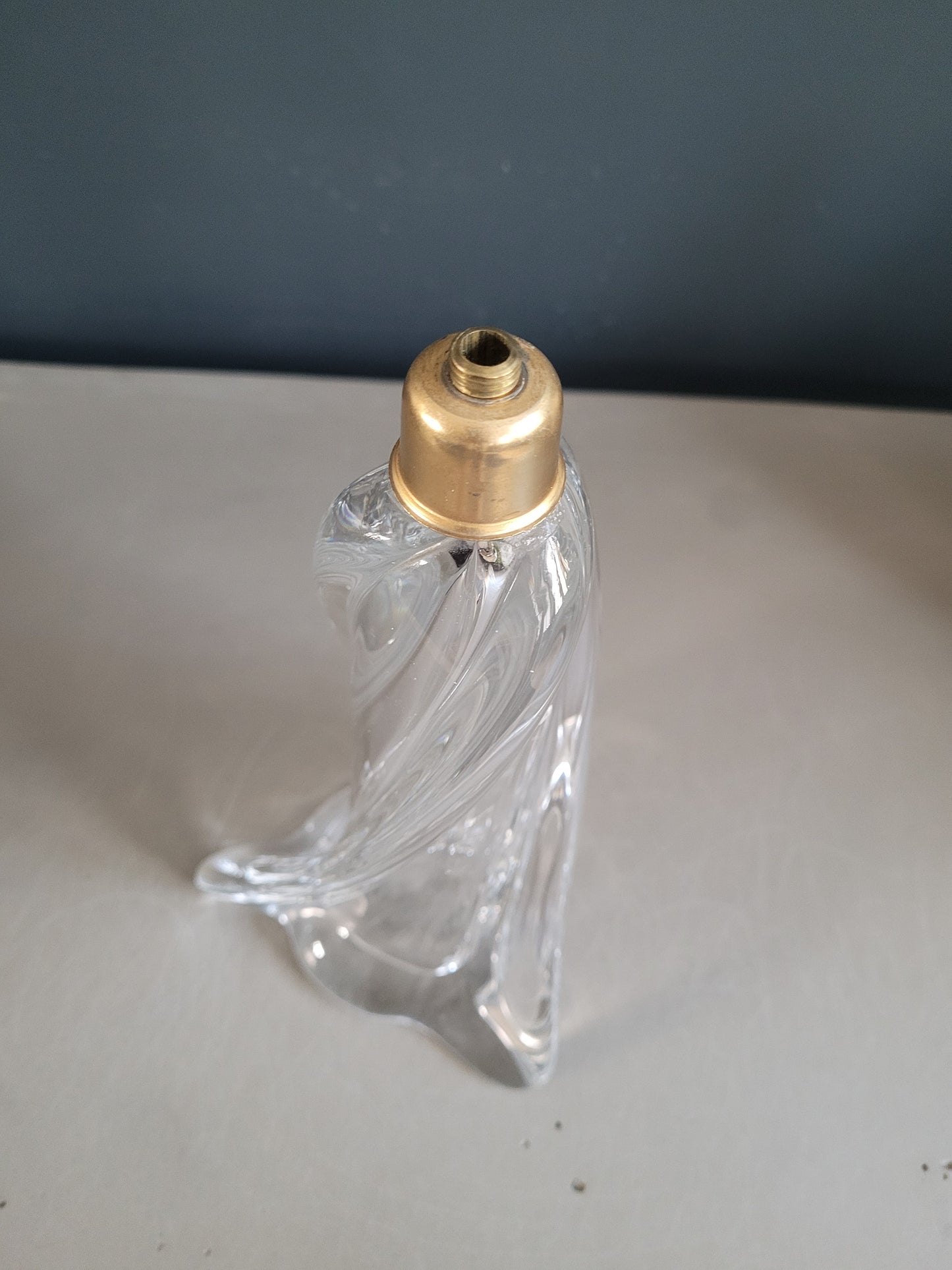 Pied de lampe ancien en cristal- Ref 301