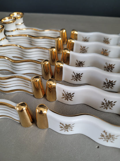 12 porte-couteaux en porcelaine de Limoges dans leur écrin- Ref 306