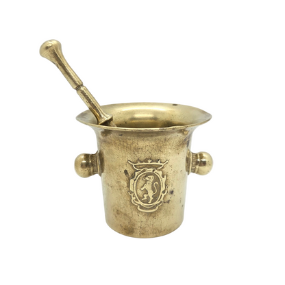 Mortier-pilon d'apothicaire ancien en laiton - Ref 1441