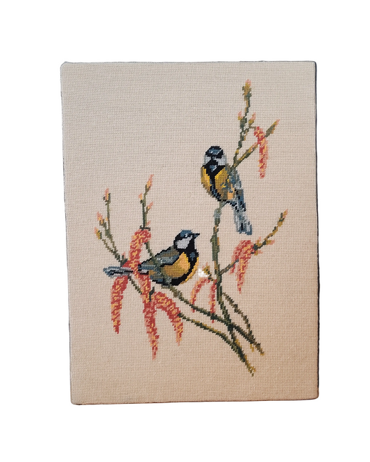 Caneva mésanges 36x49cm - Ref 982