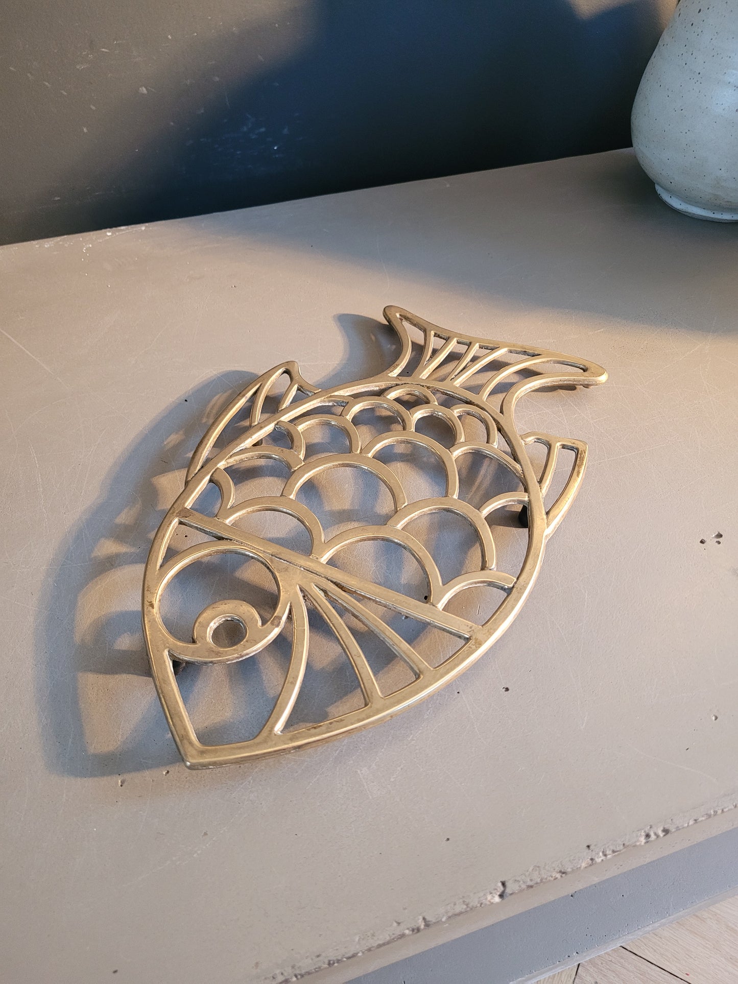 Dessous de plat poisson en laiton massif- Ref 734