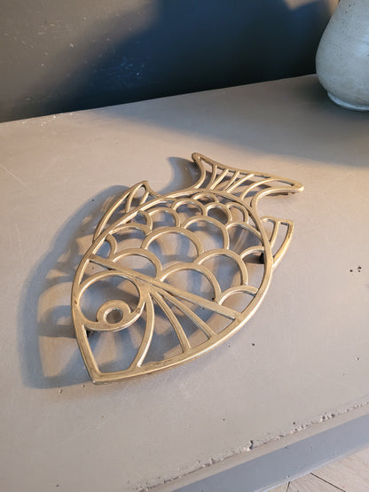 Dessous de plat poisson en laiton massif- Ref 734