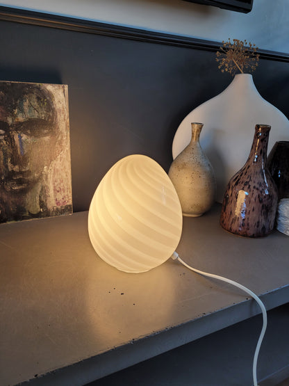 Lampe egg spirale en verre de Murano - Ref 497
