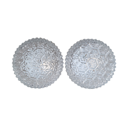 Paire de plafonniers en verre moulé - Ref 435