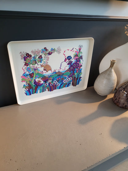 Plateau des années 70 illustré par Jean-Paul Barthe pour Tupperware - Ref 652