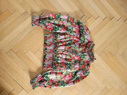 Top court zara XS motif fleuri