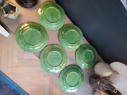 Serie d'assiettes Vallauris vertes - Ref 478