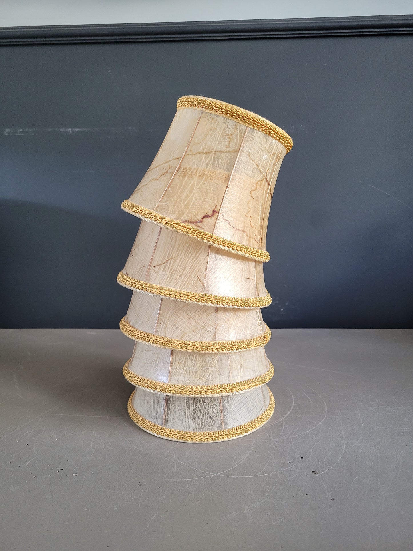 Lot de 5 abat-jour à pince en vessie de porc - Ref 848