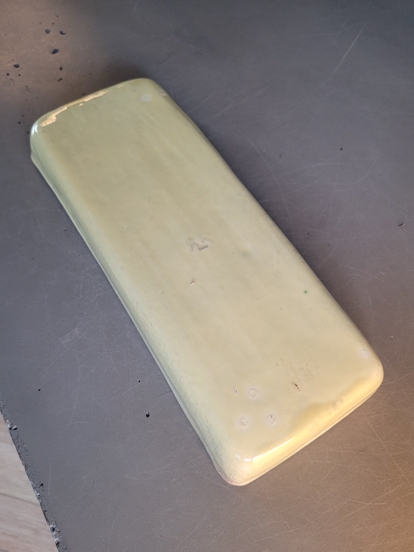 Ravier poisson en céramique jaune - Ref 786