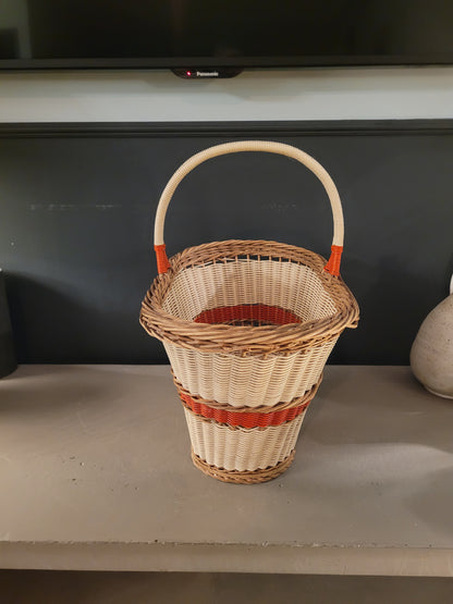 Panier ancien ovale fond bois - Ref 784