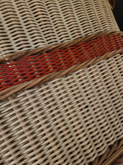 Panier ancien ovale fond bois - Ref 784