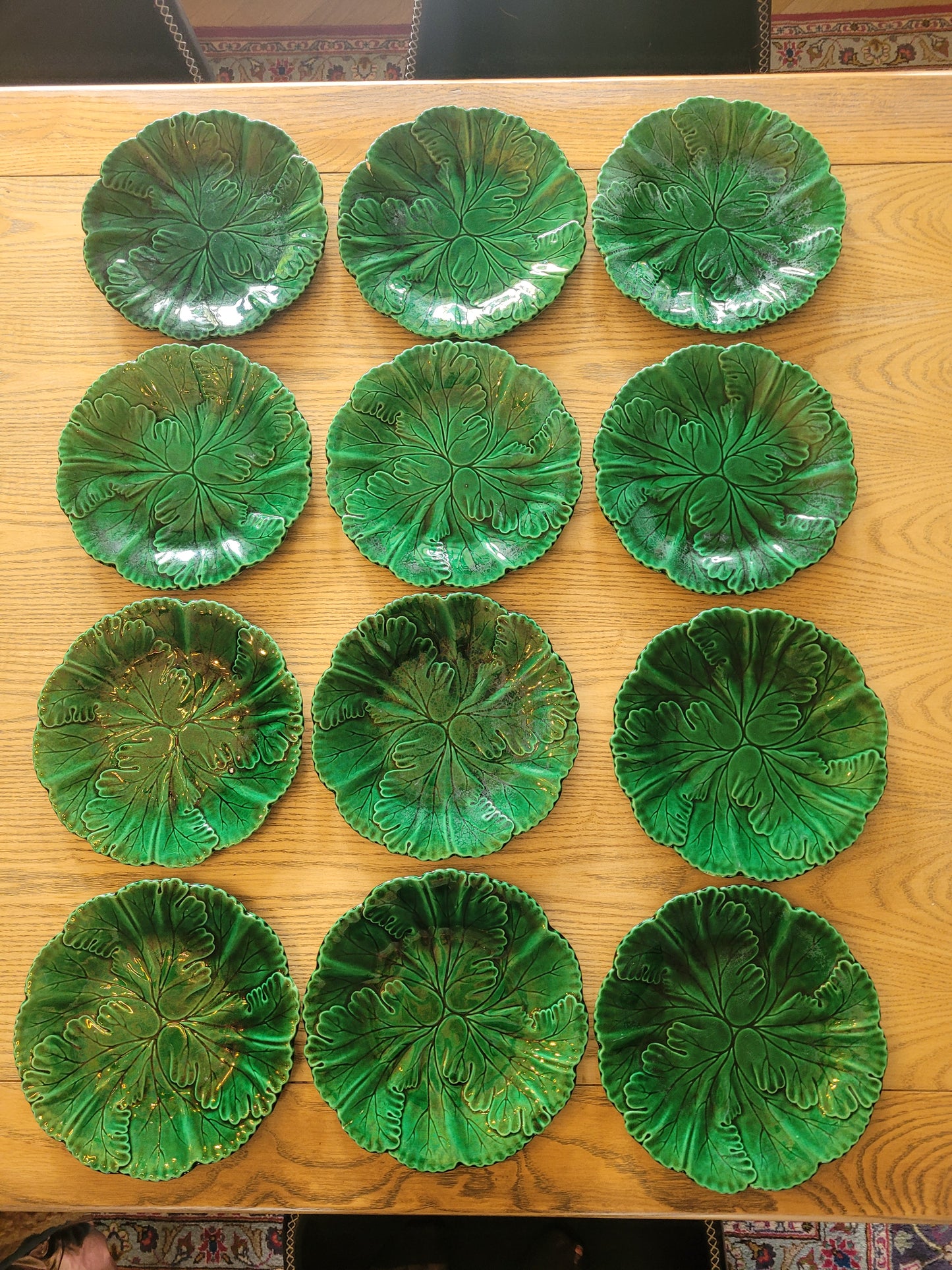 12 assiettes Rigal & Sanejouand faïencerie Clairefontaine en barbotine - Ref 631