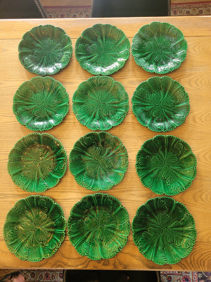 12 assiettes Rigal & Sanejouand faïencerie Clairefontaine en barbotine - Ref 631