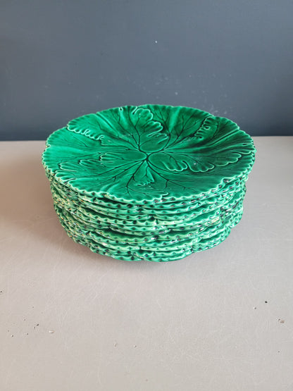 12 assiettes Rigal & Sanejouand faïencerie Clairefontaine en barbotine - Ref 631