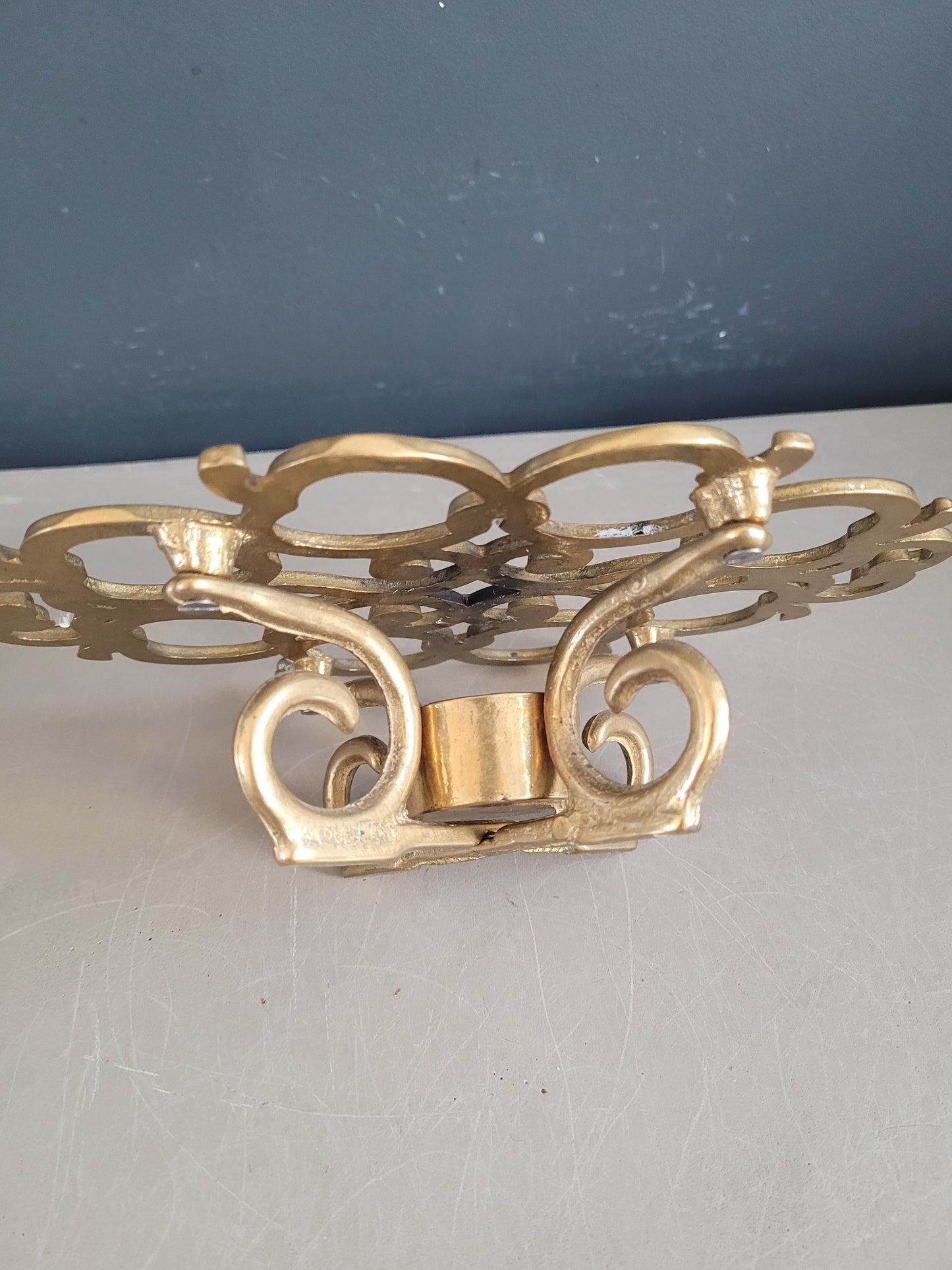 Dessous de plat chauffe-plat en laiton massif- Ref 653