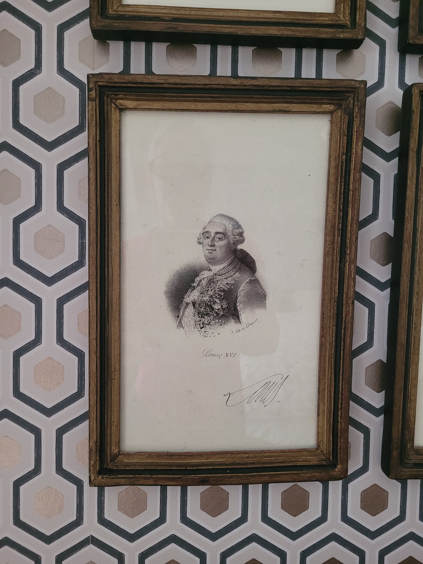 Lot de 4 portraits de Rois de France - Ref 463