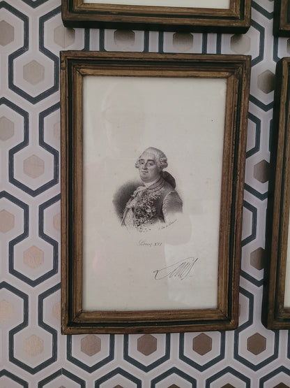 Lot de 4 portraits de Rois de France - Ref 463