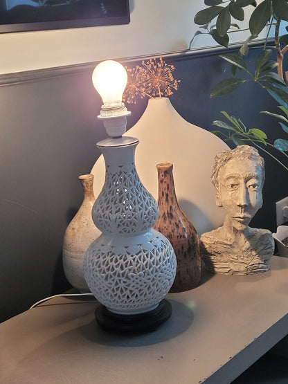 Pied de lampe en céramique ajourée - Ref 980
