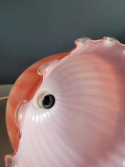 Suspension tulipe bicolore en verre - Ref 887