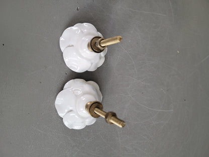 Paire de boutons de meubles en porcelaine- Ref 531