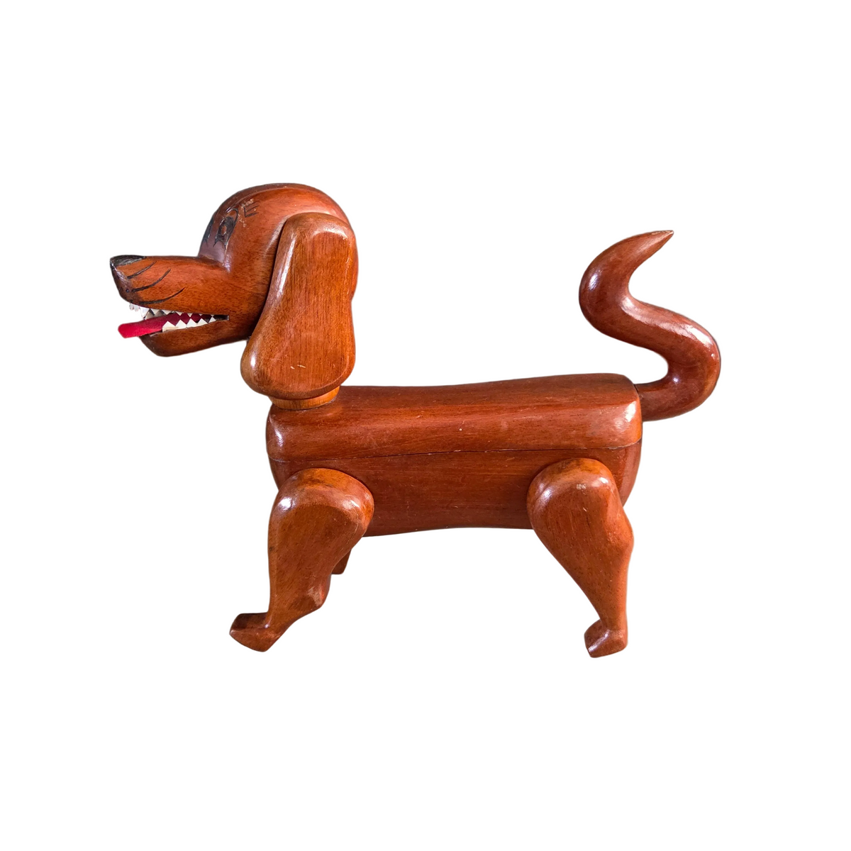 Boîte à bijoux chien en bois articulé - Ref 1419