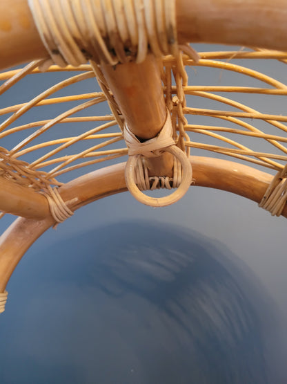 Étagère vintage en bambou et rotin - Ref 691