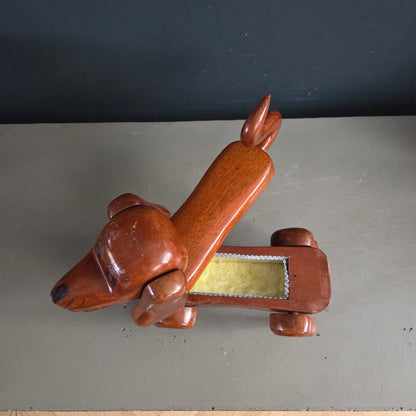 Boîte à bijoux chien en bois articulé - Ref 1419