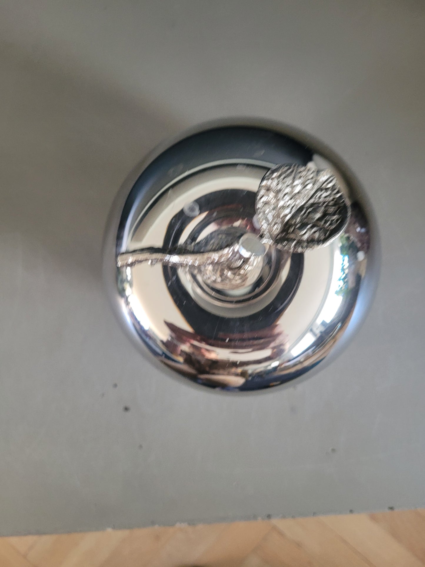 Seau à glace pomme en métal argenté- Ref 586