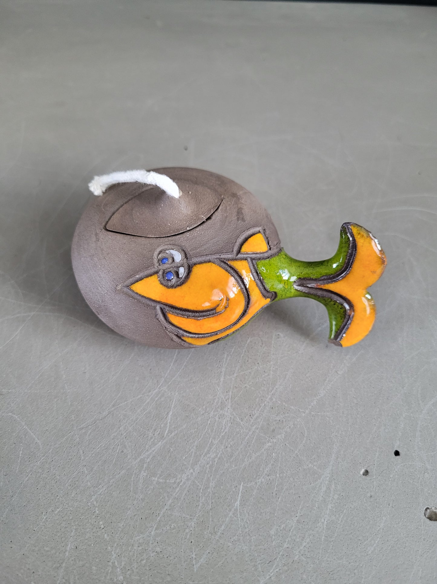 Lampe à huile en céramique émaillée- Ref 451