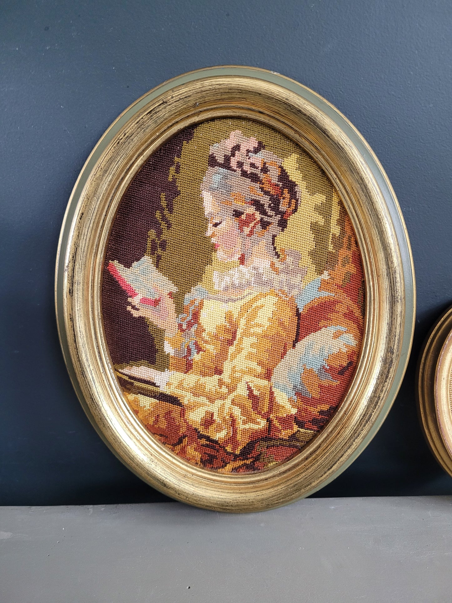 Paire de tableaux Broderies - Ref 1002