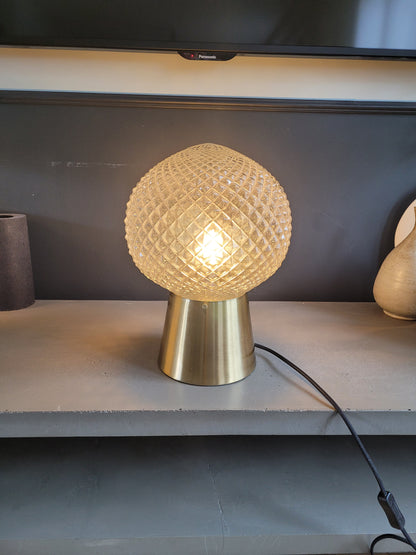 Lampe à poser avec globe en verre moulé - Ref 690