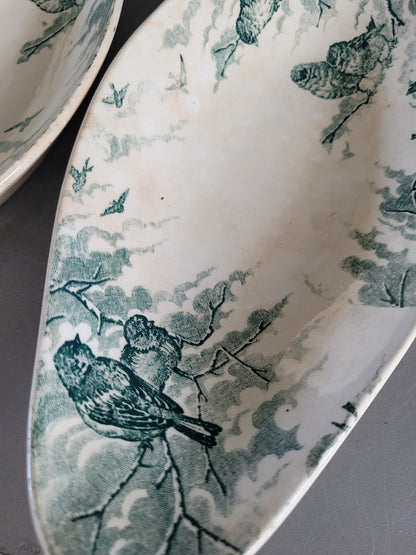 Paire de raviers terre de fer Sarreguemines modèle Neige - Ref 847