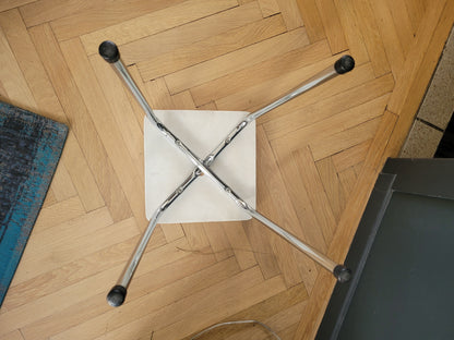 Tabouret vintage en Skaï et chrome - Ref 599