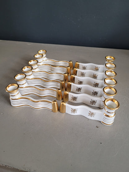 12 porte-couteaux en porcelaine de Limoges dans leur écrin- Ref 306