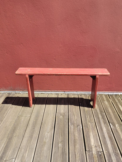 Banc ancien en bois peint en rouge - Ref 1261