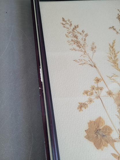 Tableau composition florale, fleurs séchées vintage - Ref 608