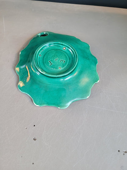 Vide-poche feuille en céramique verte - Ref 534