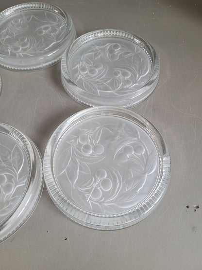 Lot de 5 dessous de bouteilles en verre - Ref 393