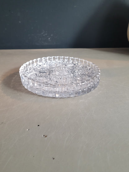 Paire de dessous de bouteilles en verre ciselé - Ref 975