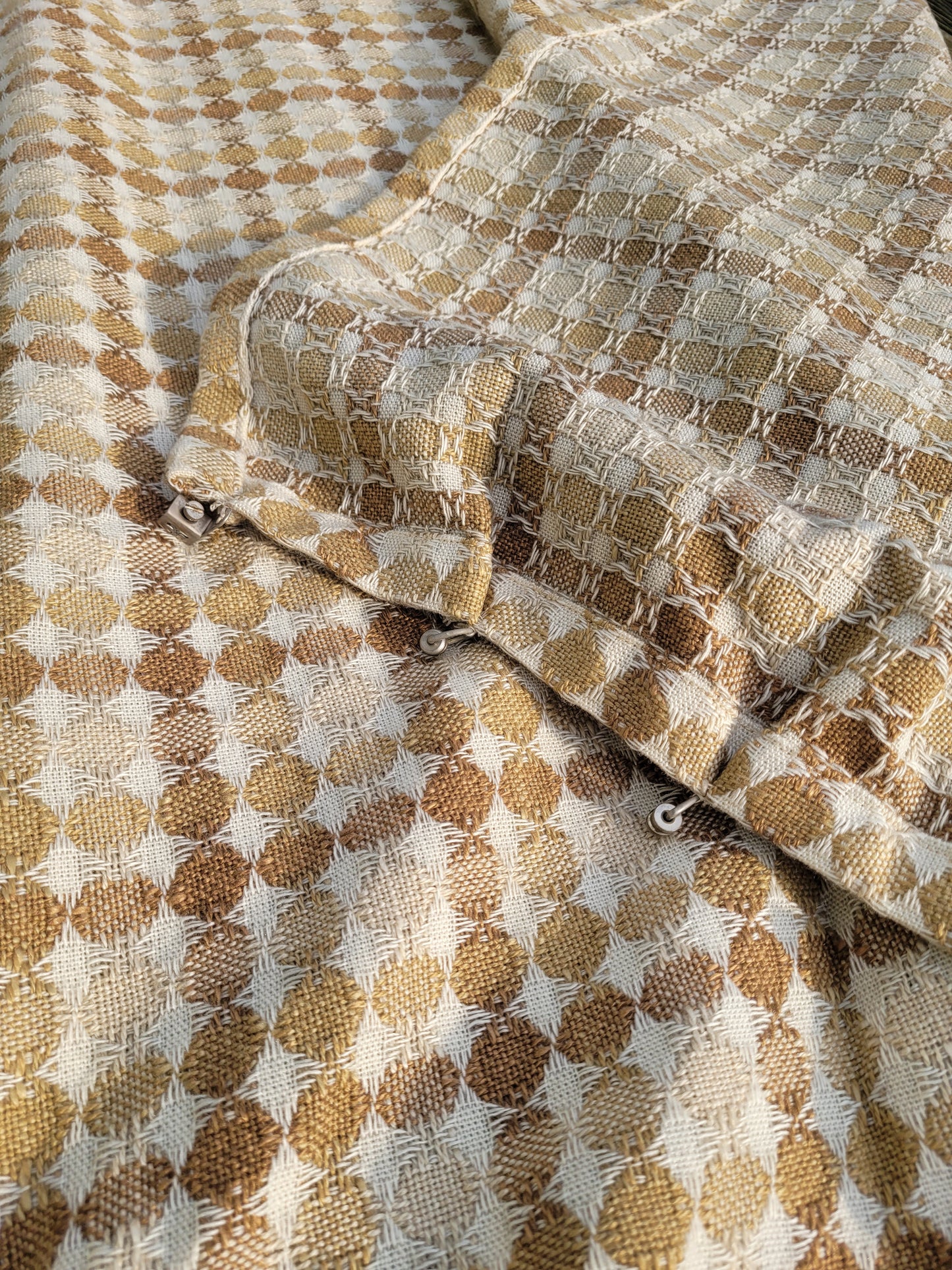 Paire de rideaux vintages en coton tissé- Ref 821